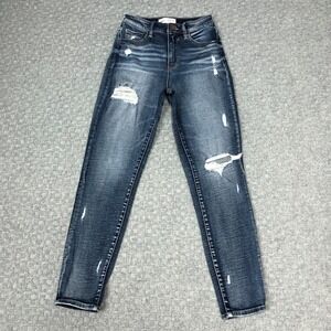 BKE Mom Jeans Womens 24 Distressed High Rise Stretch Denim Capsule Everyday Norm